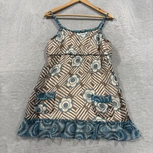 Limited Too Midi Dress Girls 20 Blue Brown Floral Vintage Boho Y2K Cutesy